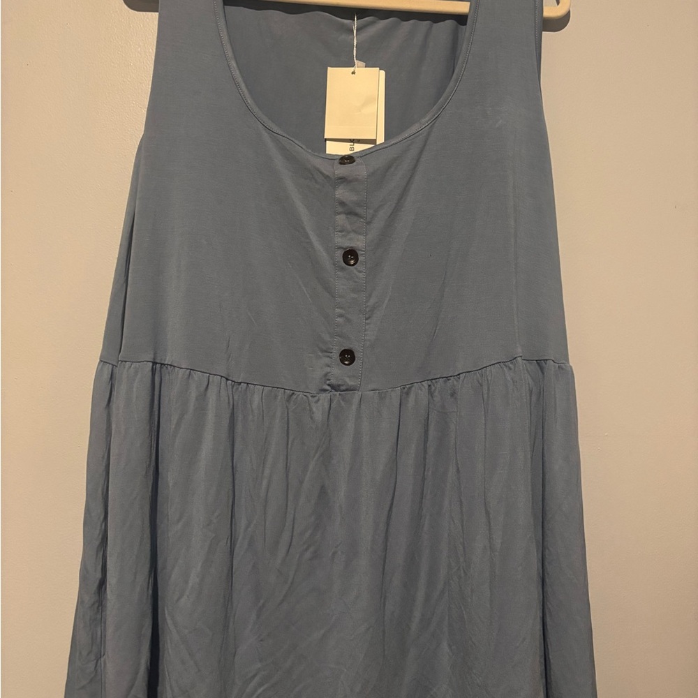 BloomChic Blue Sleeveless Relaxed Tank Top
